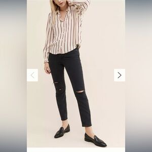 PAIGE Sarah High-Rise Slim Jeans size 27 in black